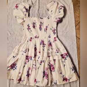 B Darlin Cream and Purple Floral